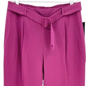 NYCC Women's Pull-on Stretch Belted Front Pleated Berry Dress Pants Size 16 NWT